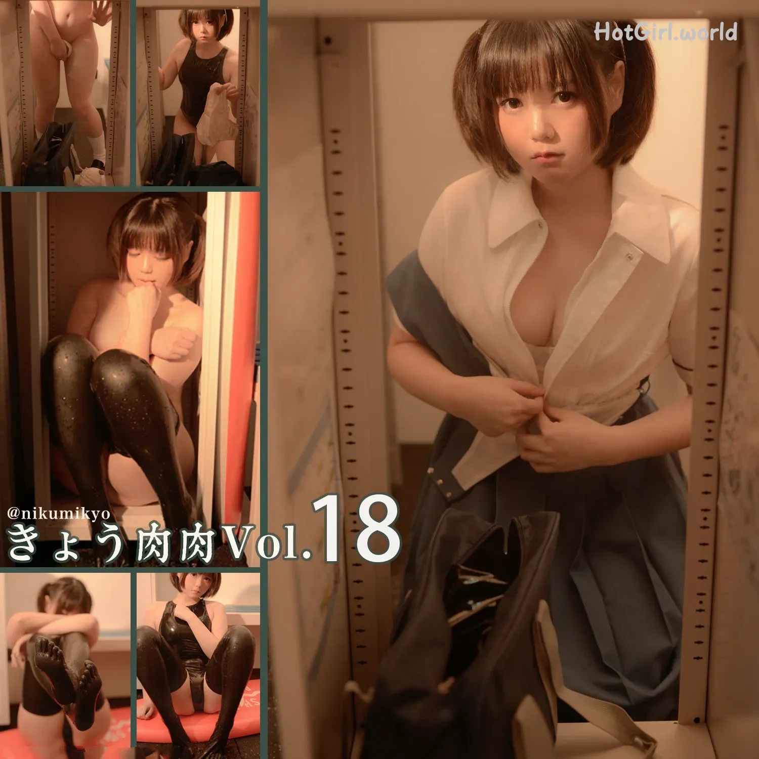 Coser@Nikumikyo (きょう肉肉) - Latex Catsuit Girl ラテックス 動画入り 第1张图