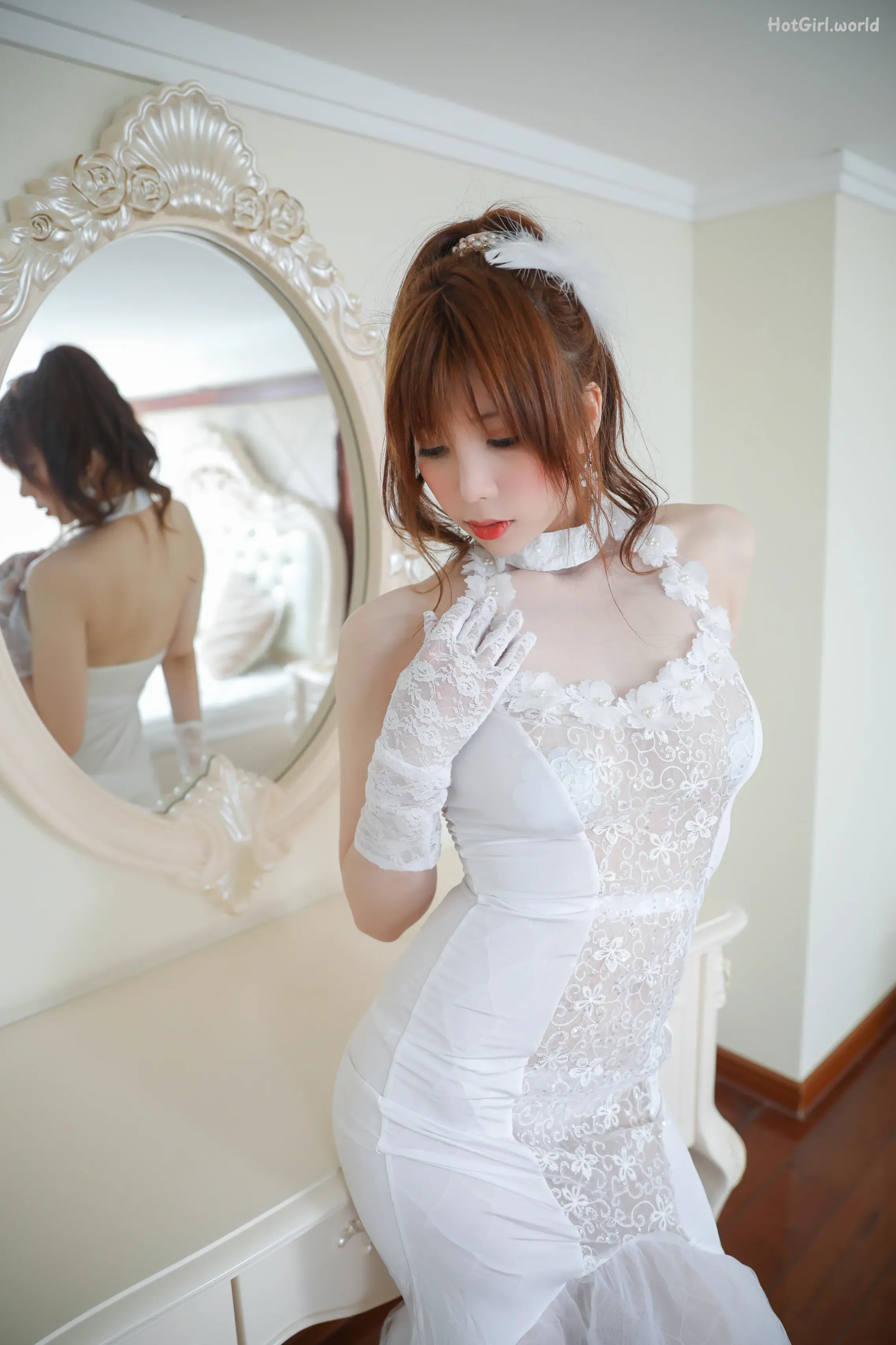 Coser-Kano-Nozomi-鹿野希-白礼服 第48张图