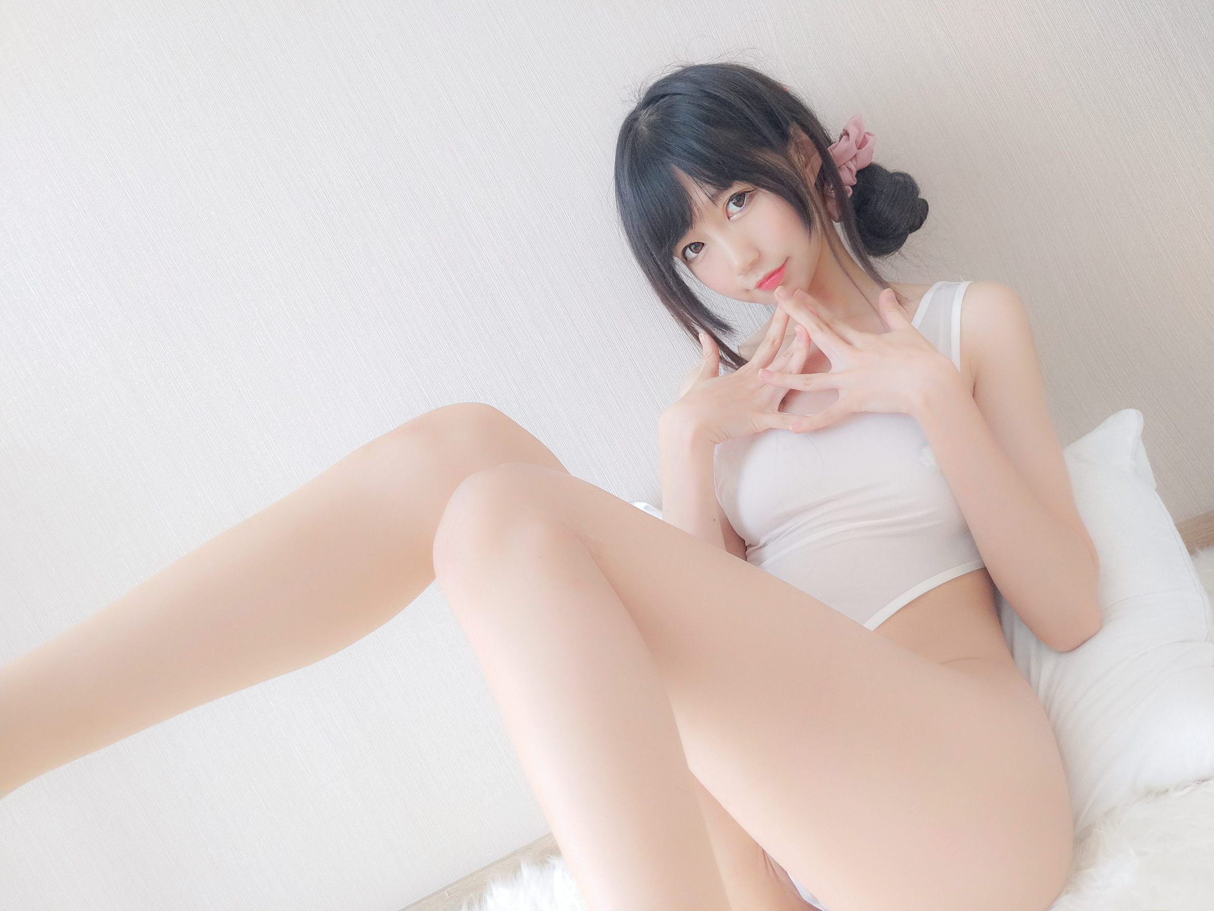 Coser@NAGISA魔物喵 - 白いフォーク水着 第9张图