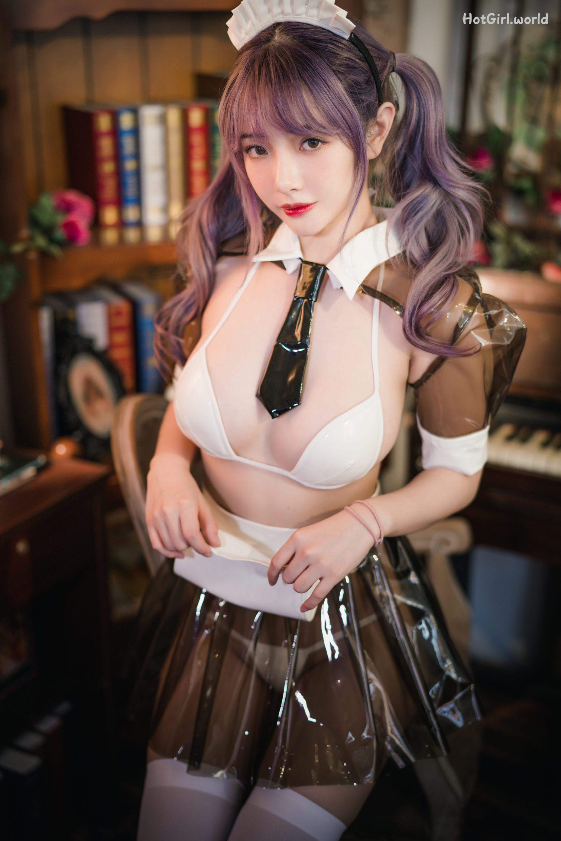 Coser@雯妹不讲道理 Vol.047 透明皮衣女仆 第3张图