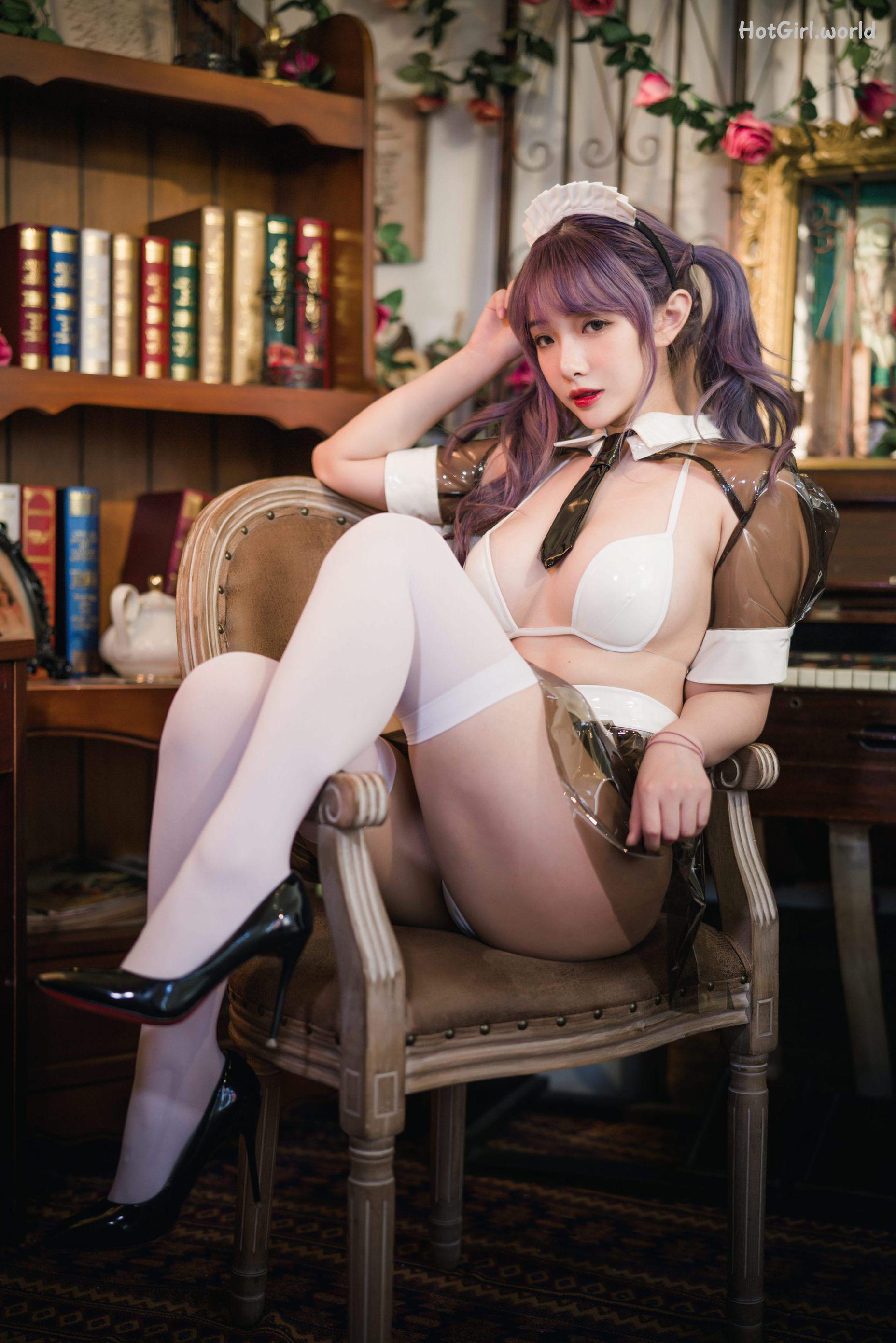 Coser@雯妹不讲道理 Vol.047 透明皮衣女仆 第13张图