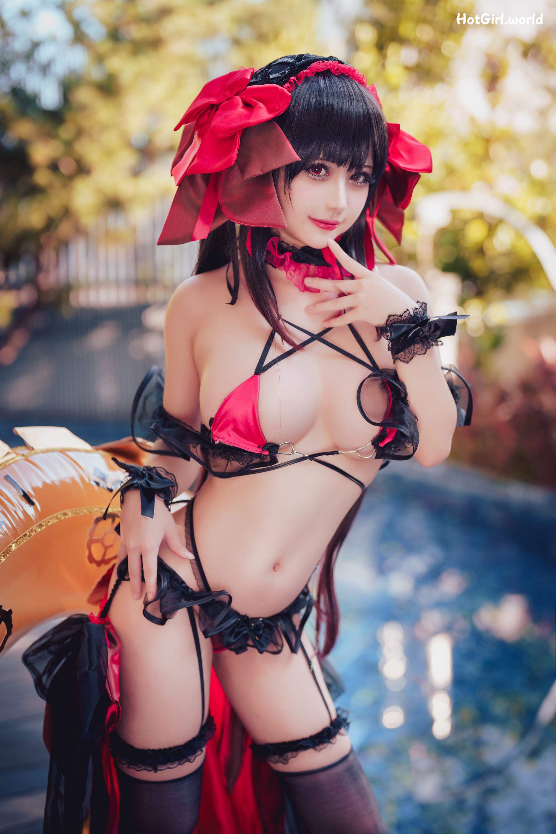 Coser@沖田凜花Rinka - Kurumi Tokisaki Swimsuit 第1张图