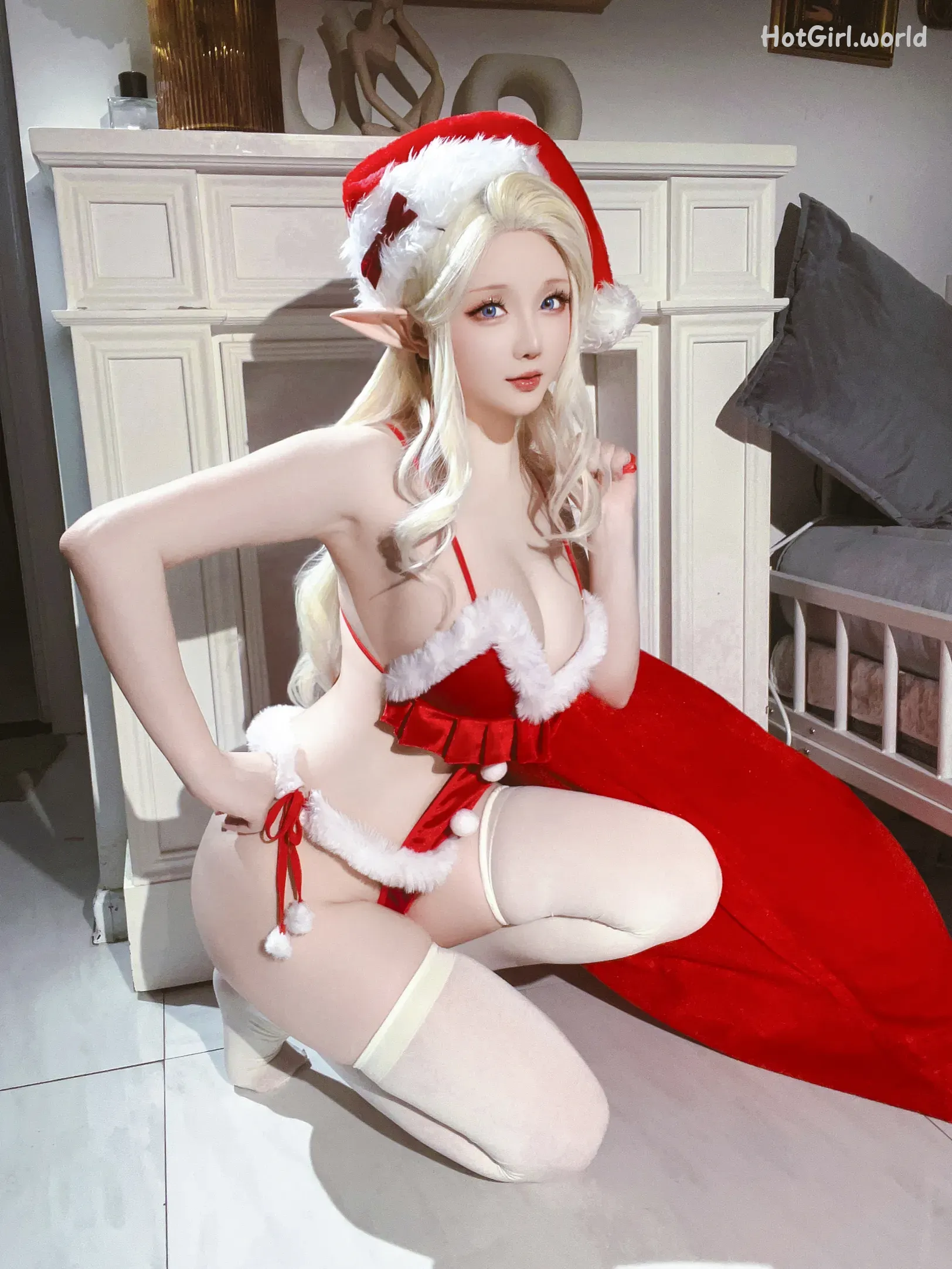 Coser-星之迟迟Hoshilily-圣诞精灵篇B-圣诞老人 第9张图