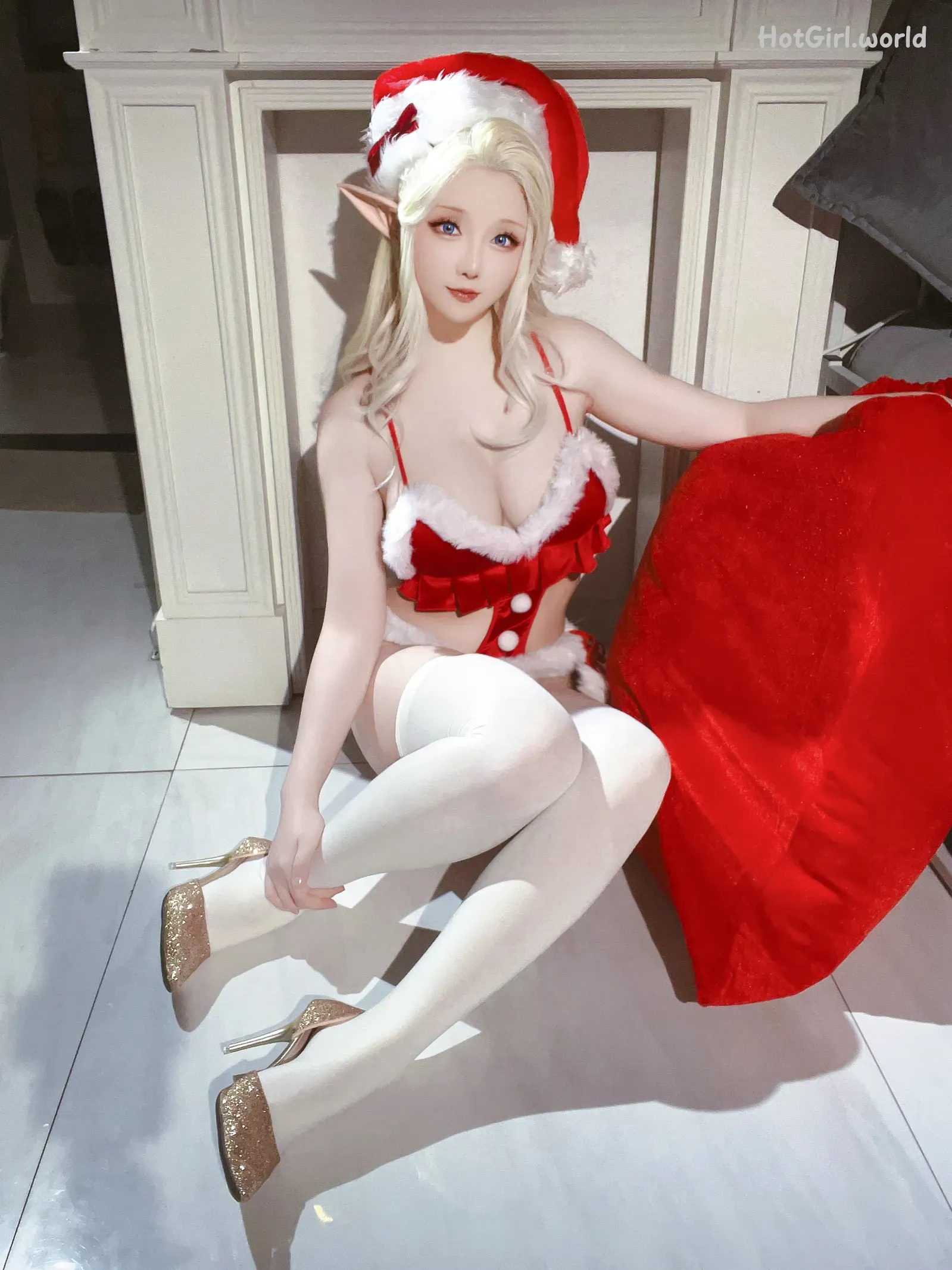 Coser-星之迟迟Hoshilily-圣诞精灵篇B-圣诞老人 第100张图