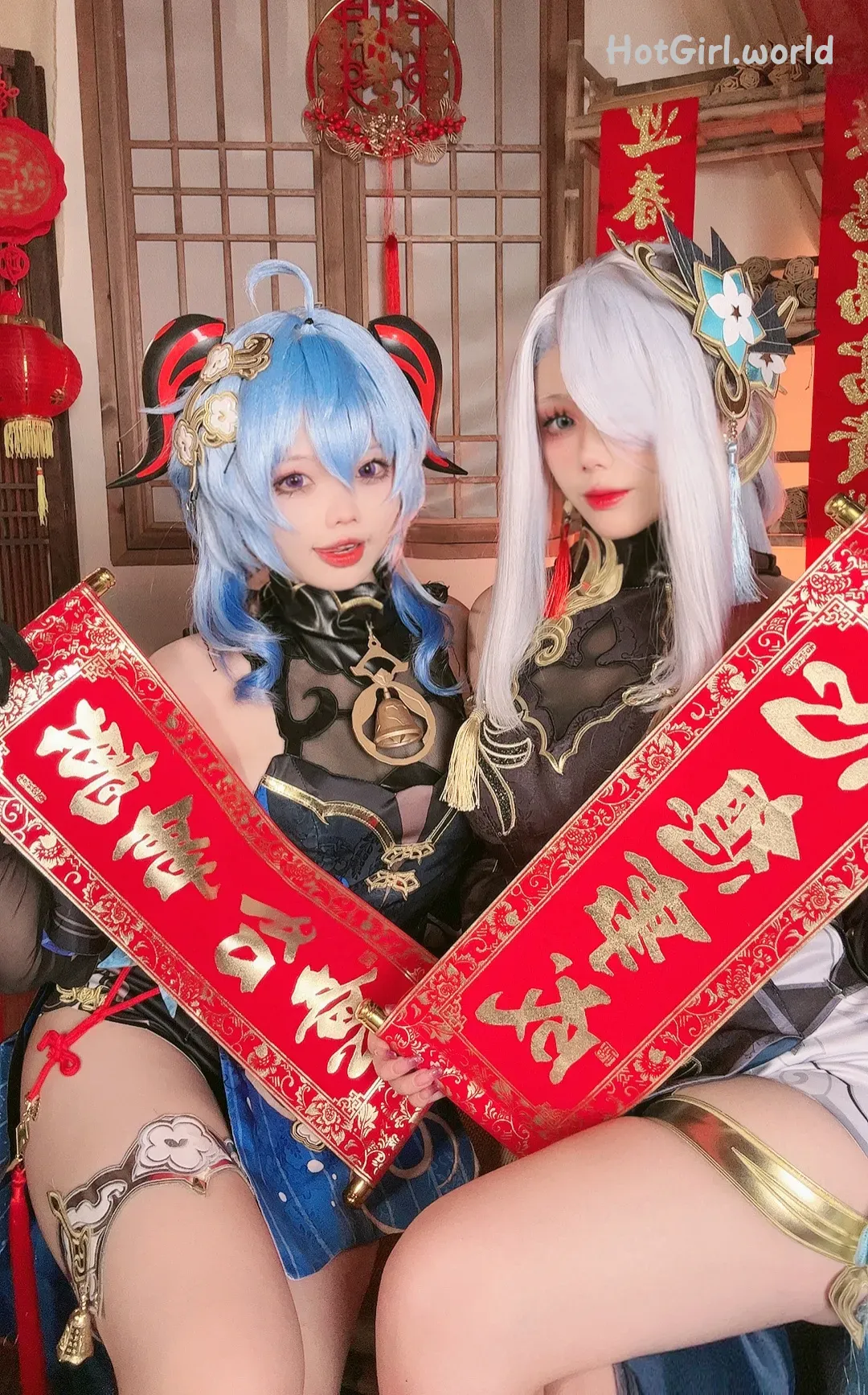 Coser-九言-&-小瑶幺幺-原神新春—甘雨申鹤海灯节双人 第2张图