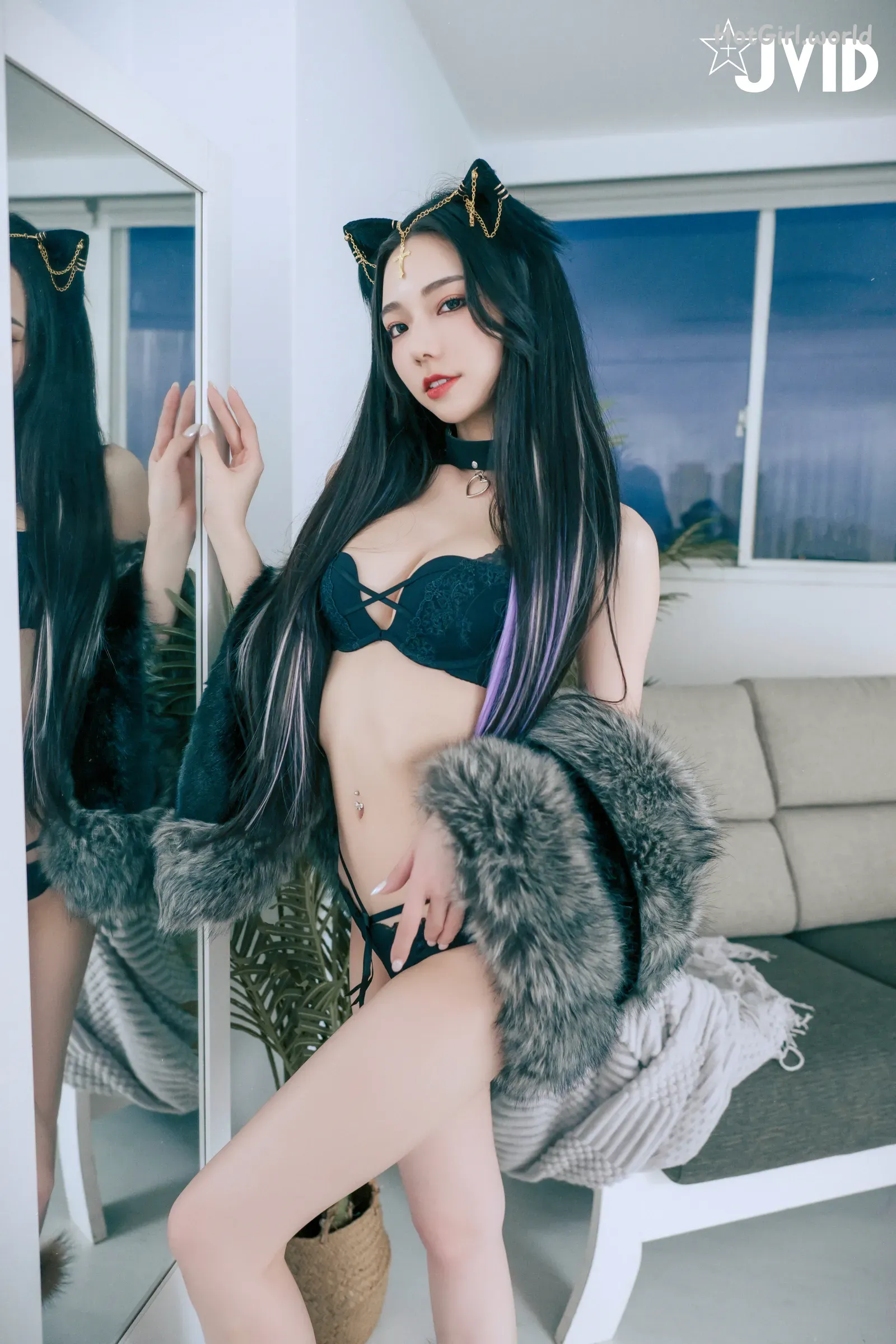JVID-啾啾-牛奶成功收編冶豔的黑貓娘 第6张图