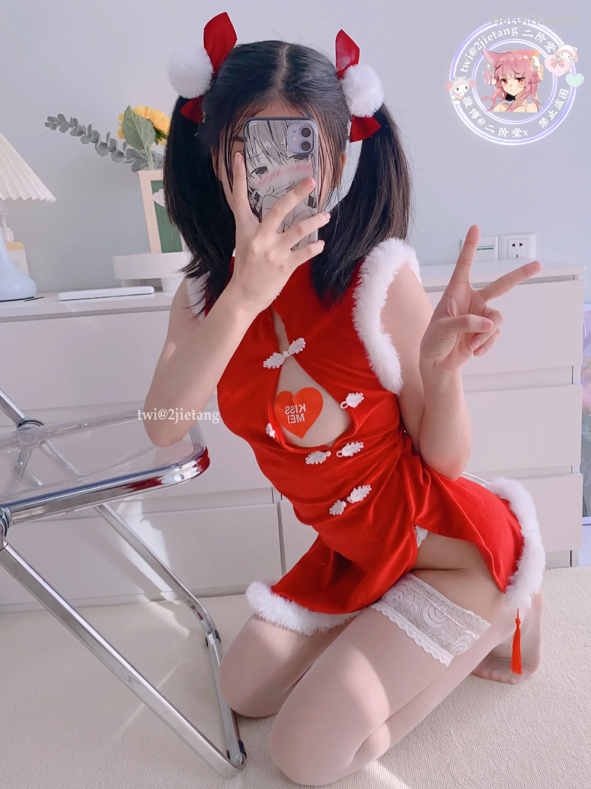 Coser-二阶堂-圣诞旗袍 第89张图