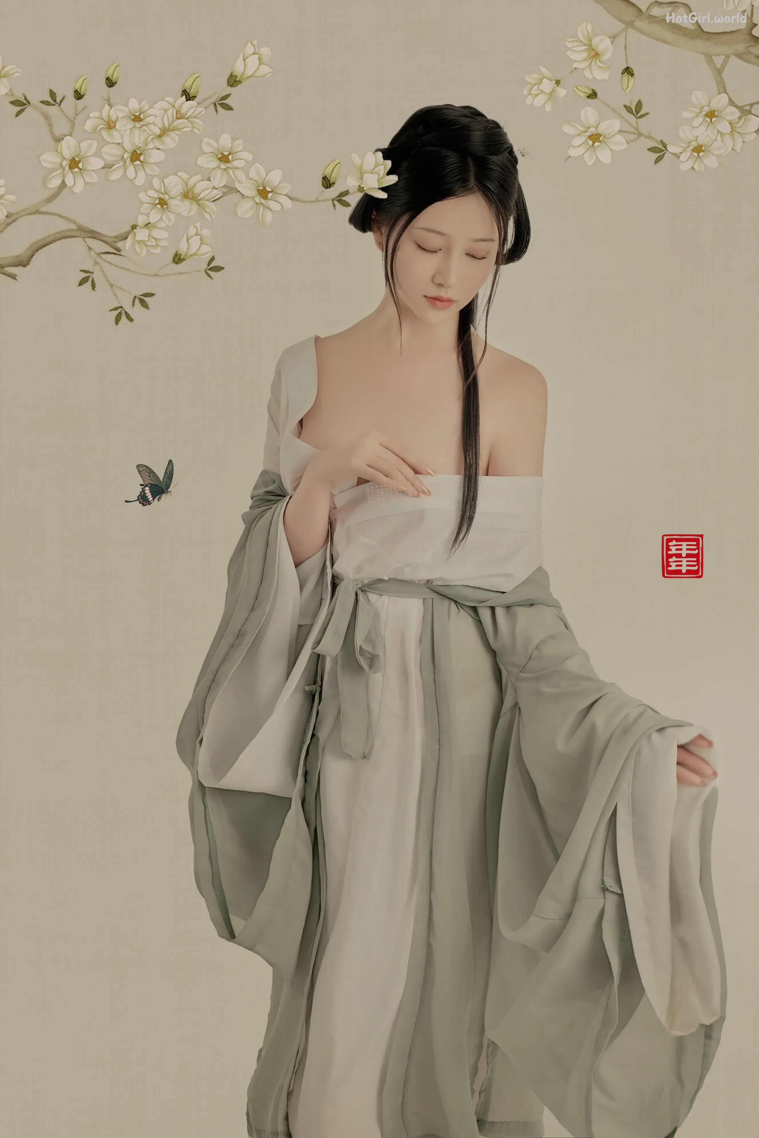 Coser-年年-Nnian-白玉兰-Magnolia(7 photos + 19 uncensored photos) 第7张图