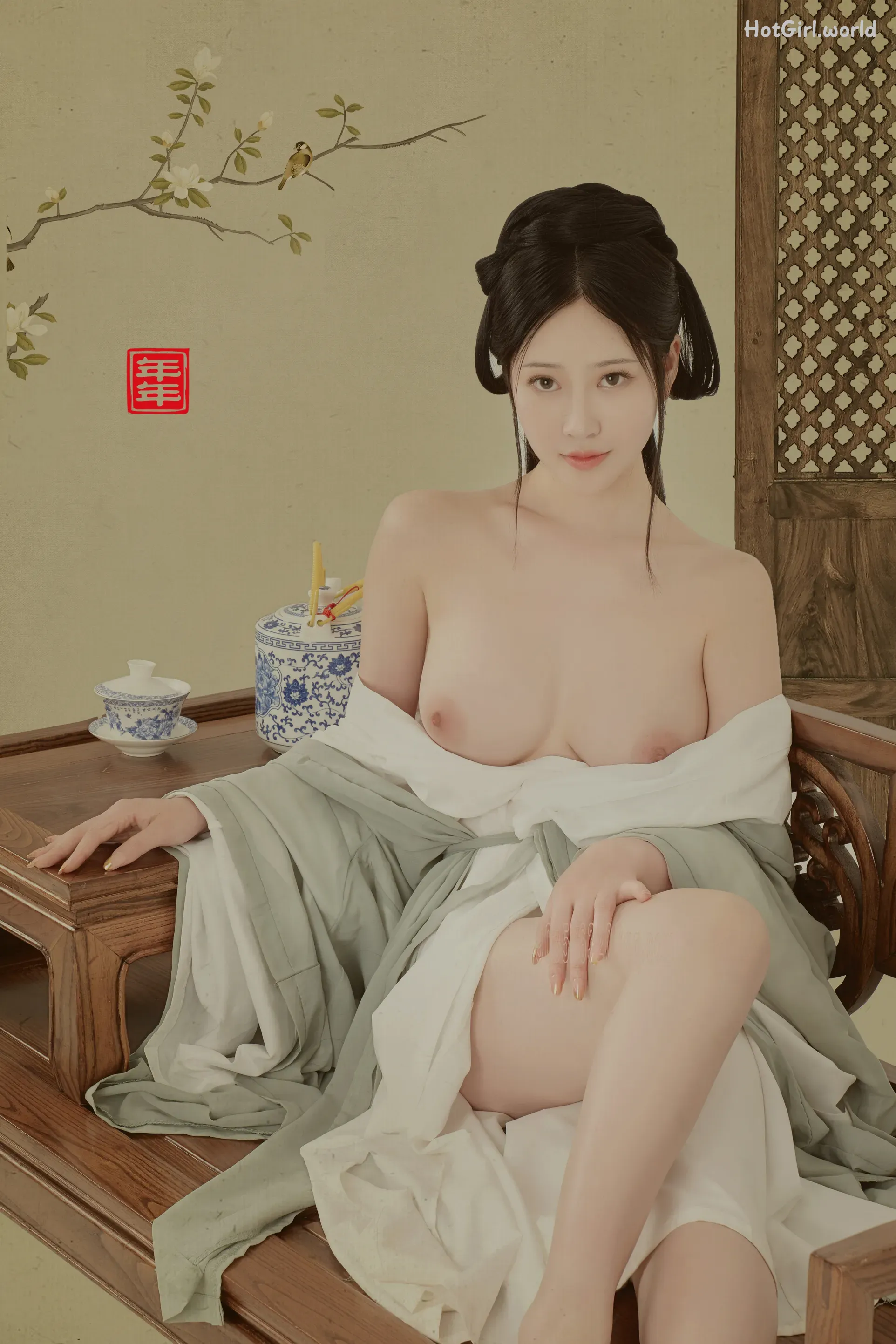 Coser-年年-Nnian-白玉兰-Magnolia(7 photos + 19 uncensored photos) 第12张图