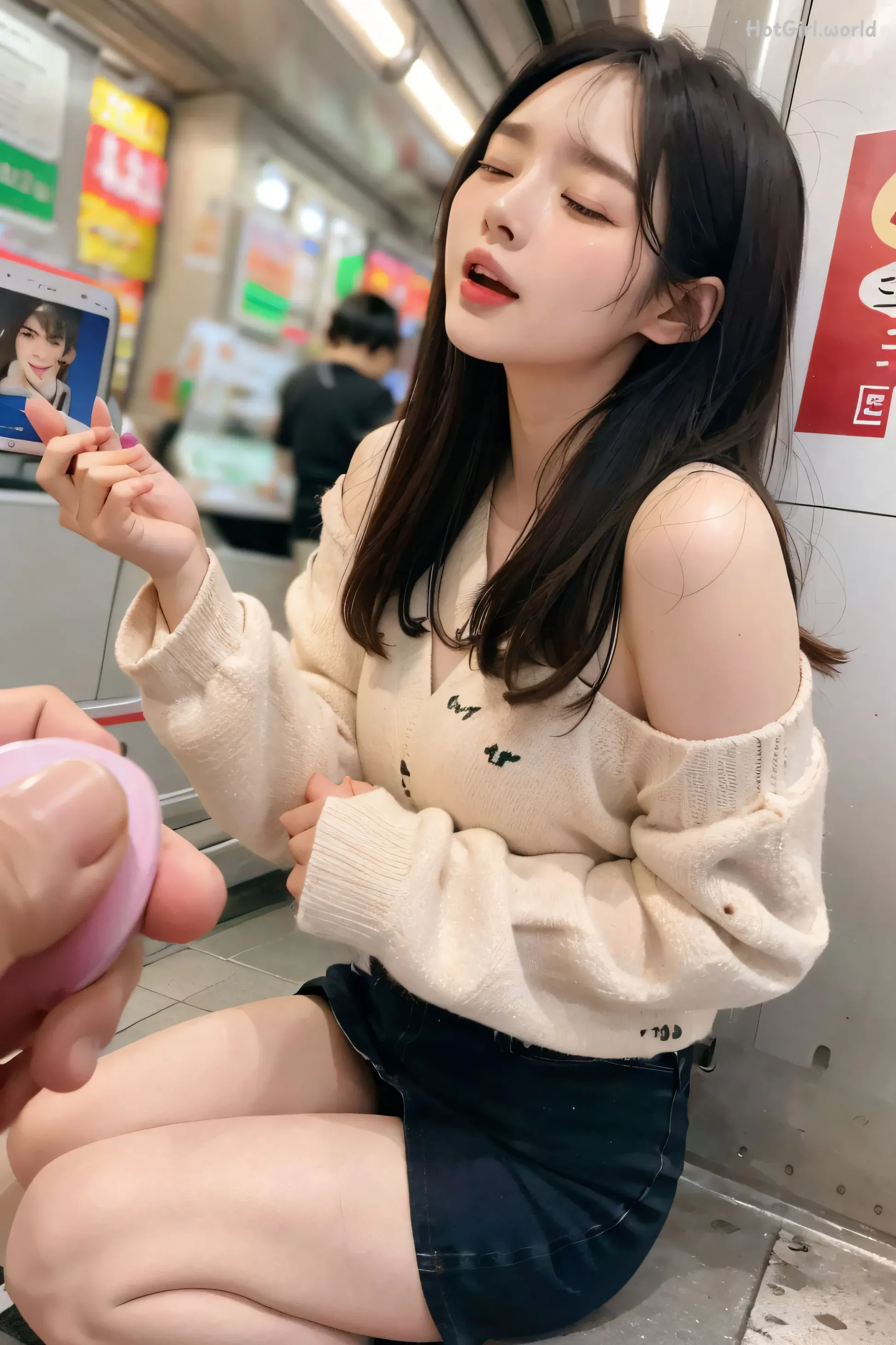 AI-Generated-清纯唯美系列-地铁里的跳蛋 第1张图