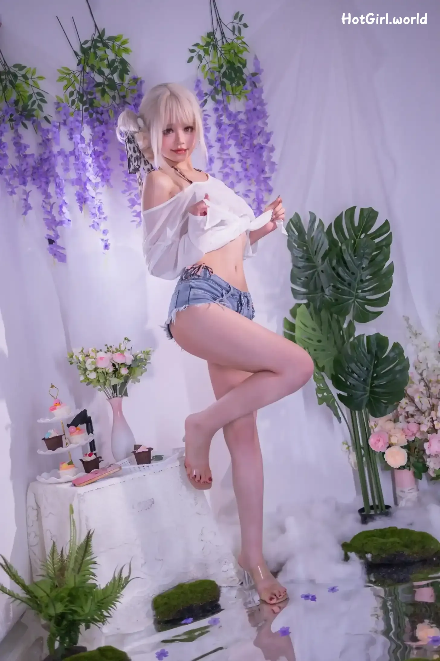 Coser-千反田鹿子-罩纱豹纹泳装 第2张图