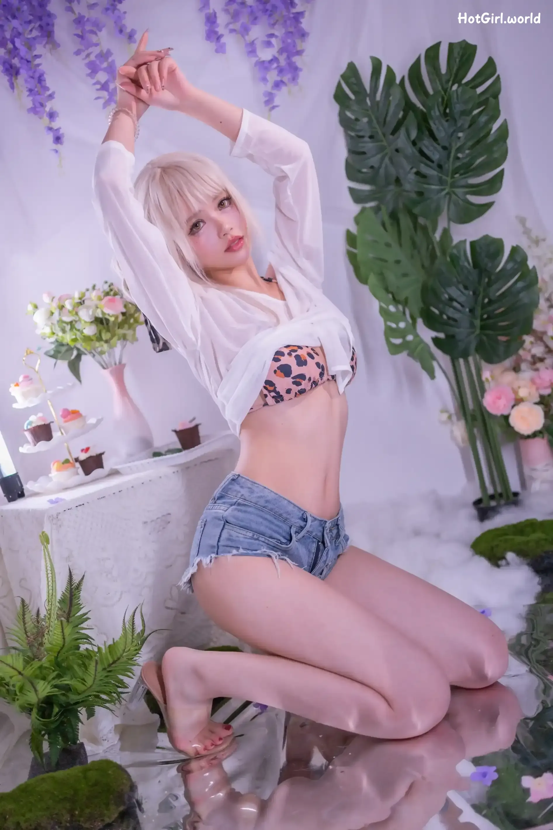 Coser-千反田鹿子-罩纱豹纹泳装 第17张图