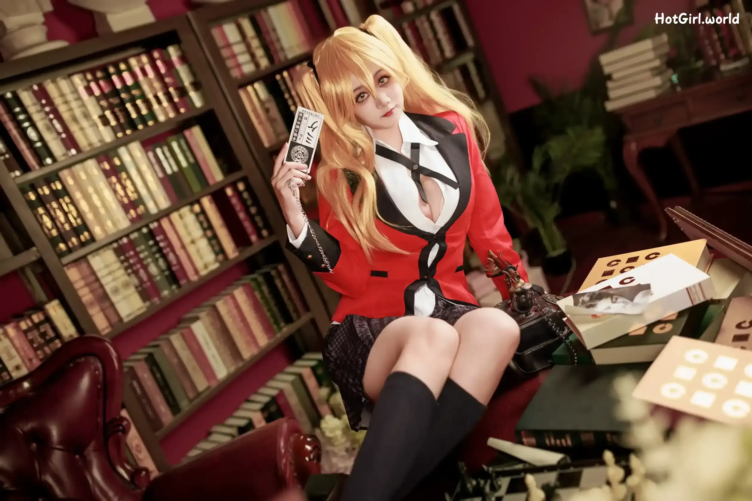 Coser-阿雪雪-狂赌之渊-早乙女芽亚里-制服 第27张图