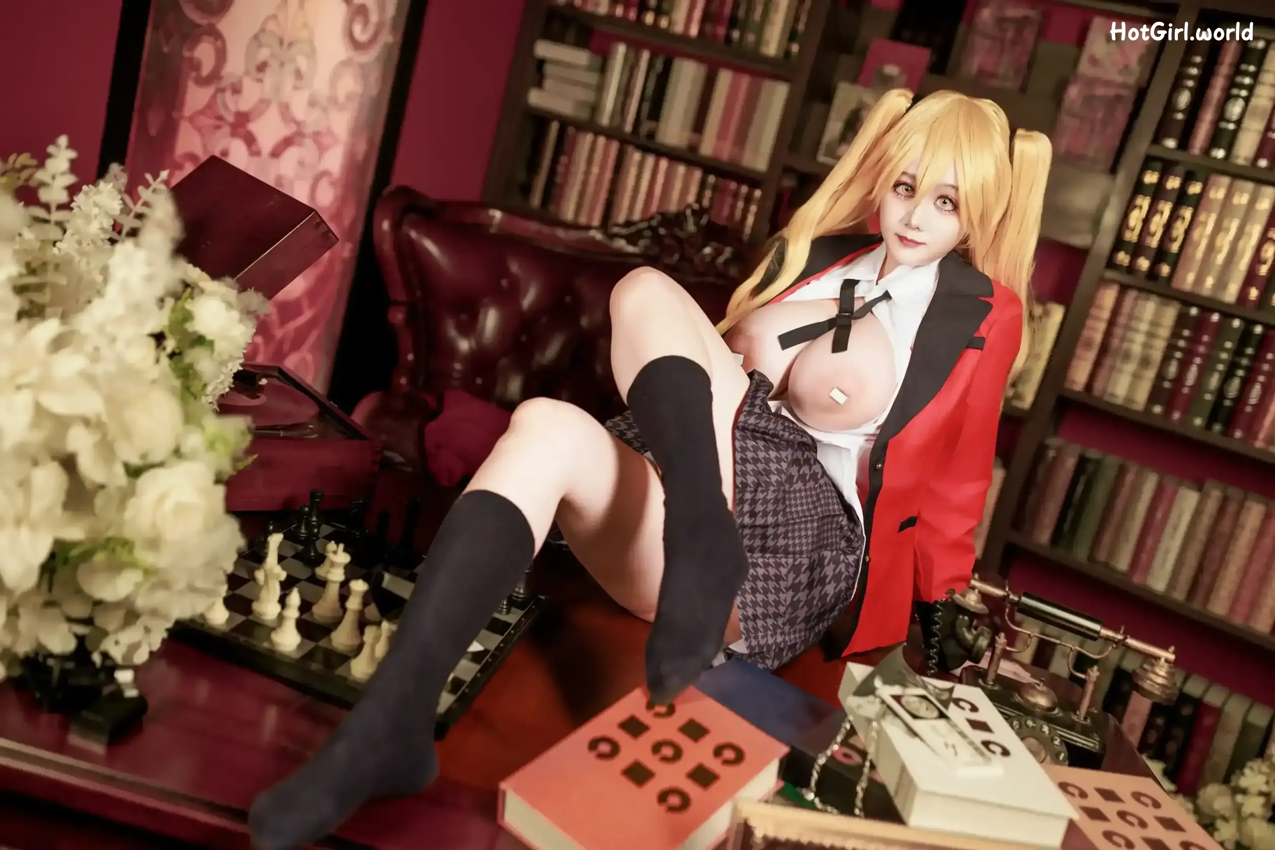 Coser-阿雪雪-狂赌之渊-早乙女芽亚里-制服 第48张图