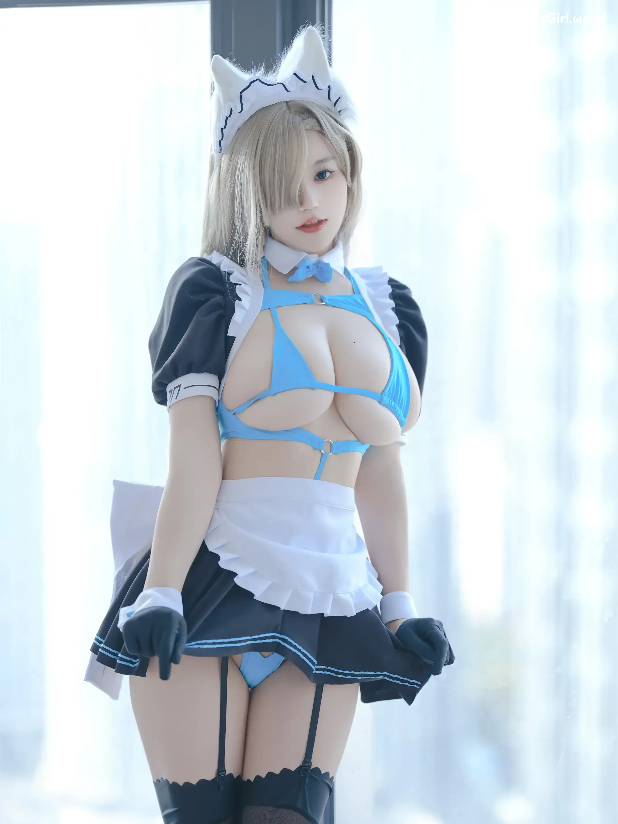 Coser-小仓千代w-蔚蓝档案-一之濑明日奈-女仆 第5张图