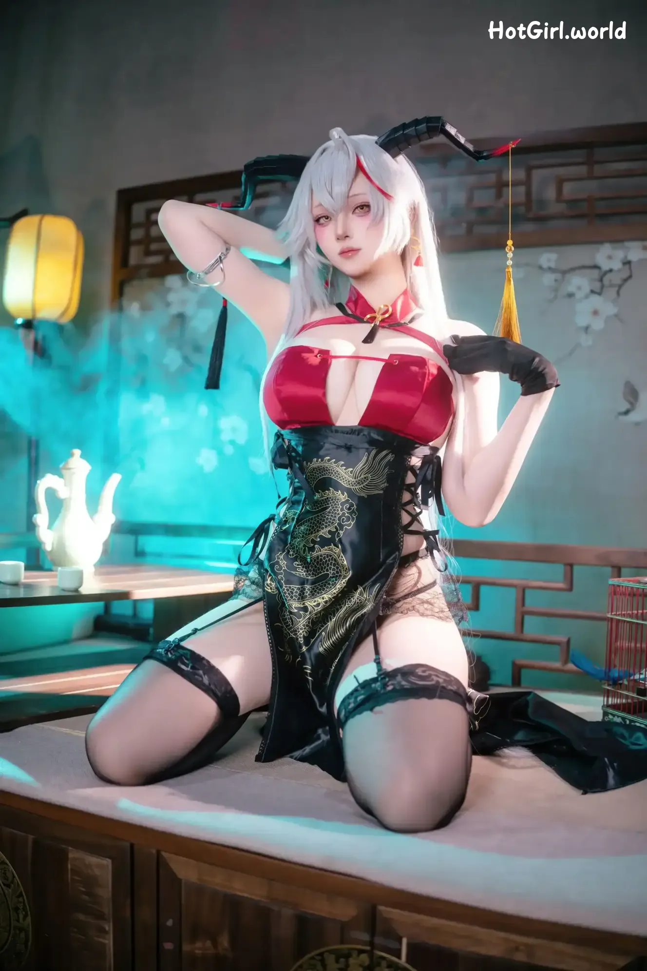 Coser-屿鱼-碧蓝航线-埃吉尔旗袍 第1张图