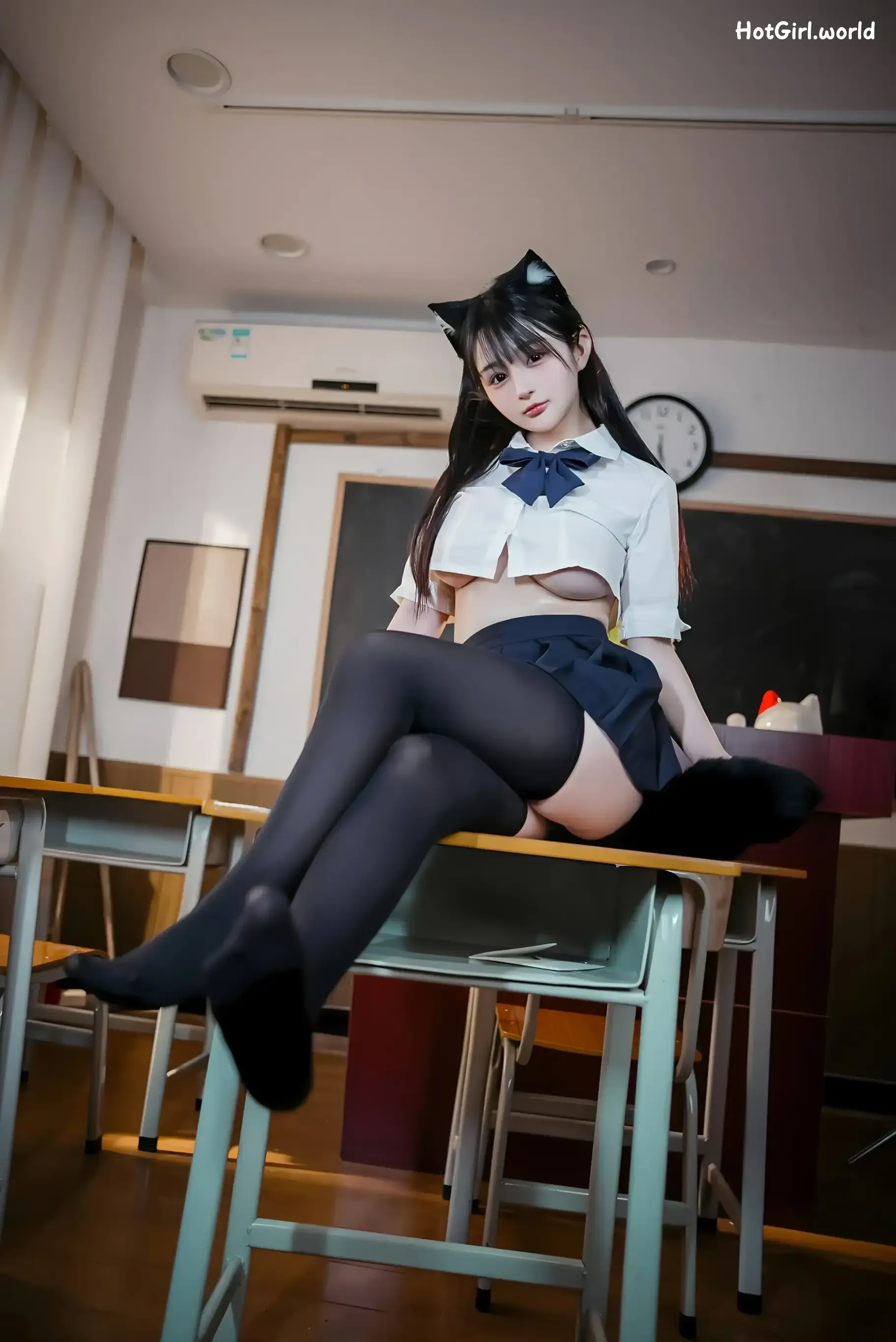 Coser-桜井宁宁-JK猫耳 第3张图