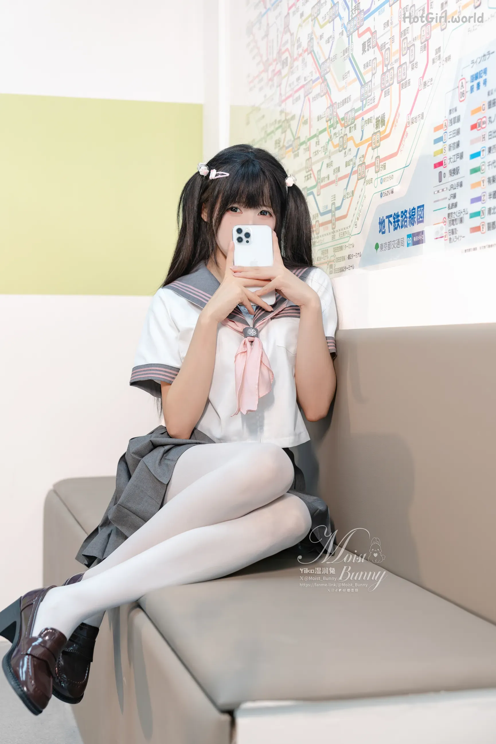Coser-黏黏团子兔-12月作品-地铁萌妹-恋爱循环 第46张图