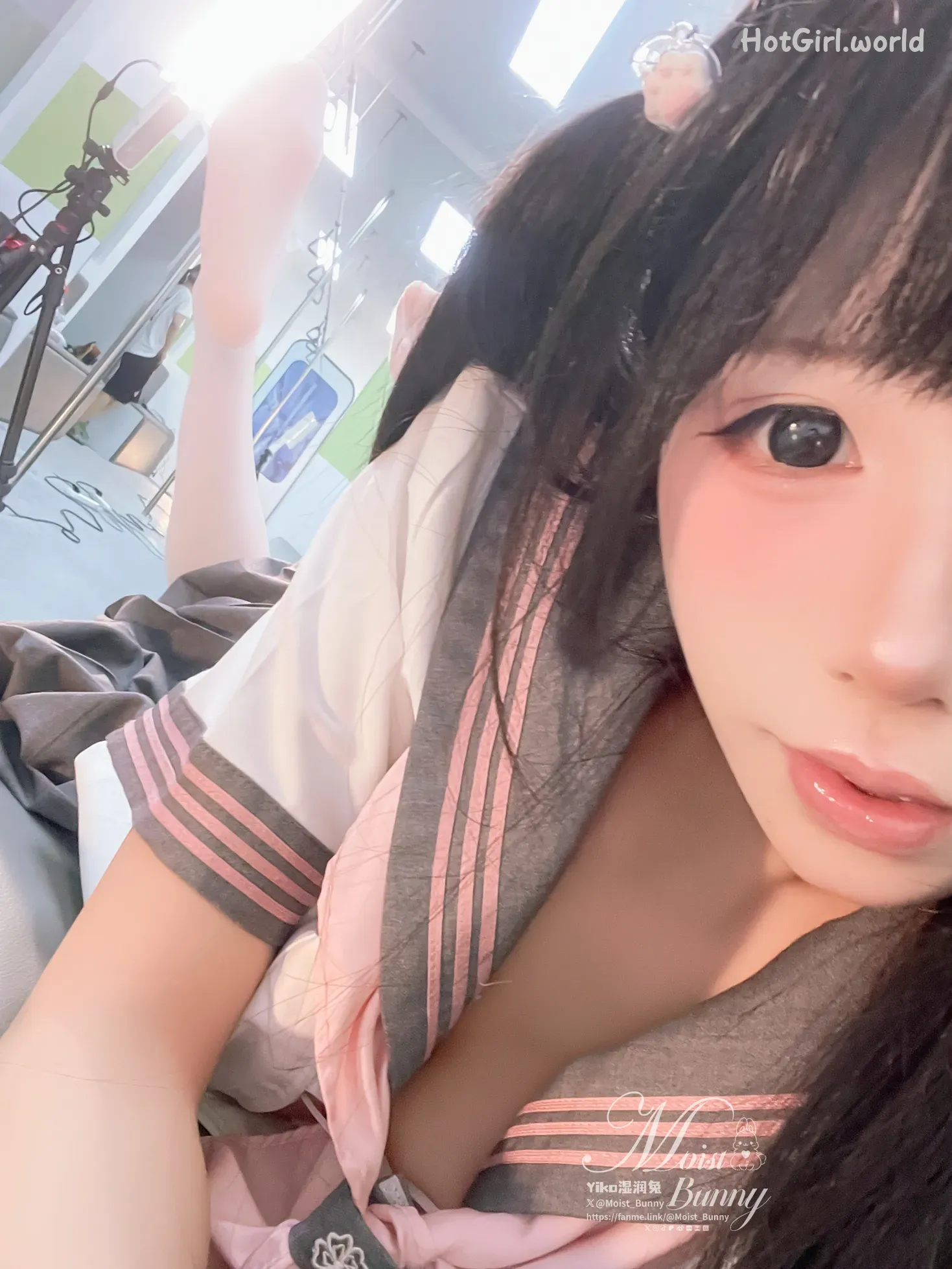 Coser-黏黏团子兔-12月作品-地铁萌妹-恋爱循环 第59张图