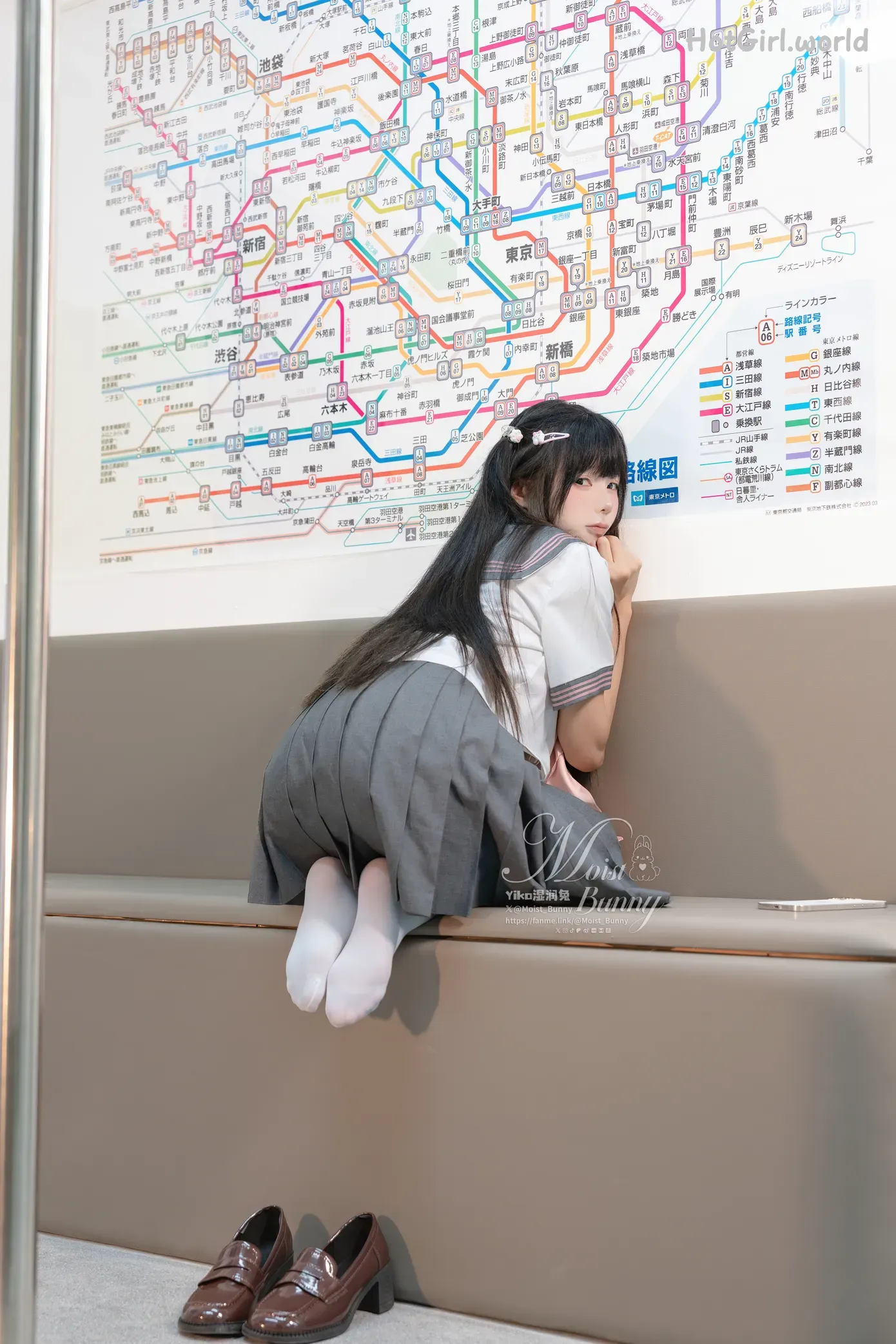 Coser-黏黏团子兔-12月作品-地铁萌妹-恋爱循环 第68张图