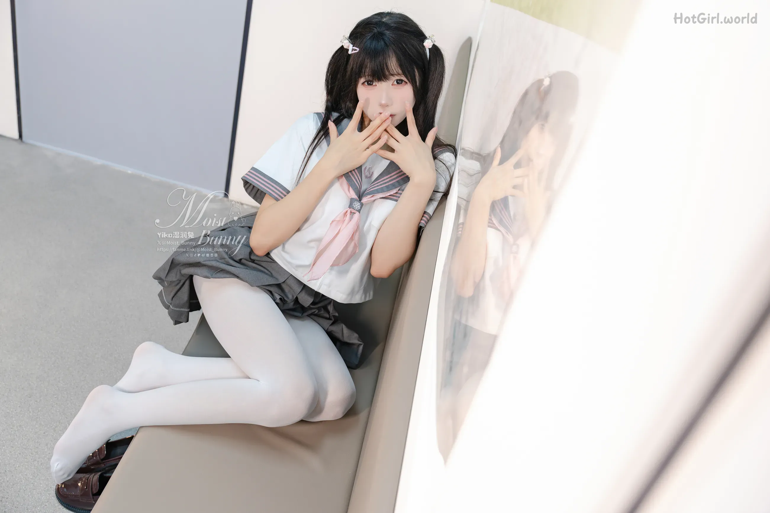 Coser-黏黏团子兔-12月作品-地铁萌妹-恋爱循环 第75张图