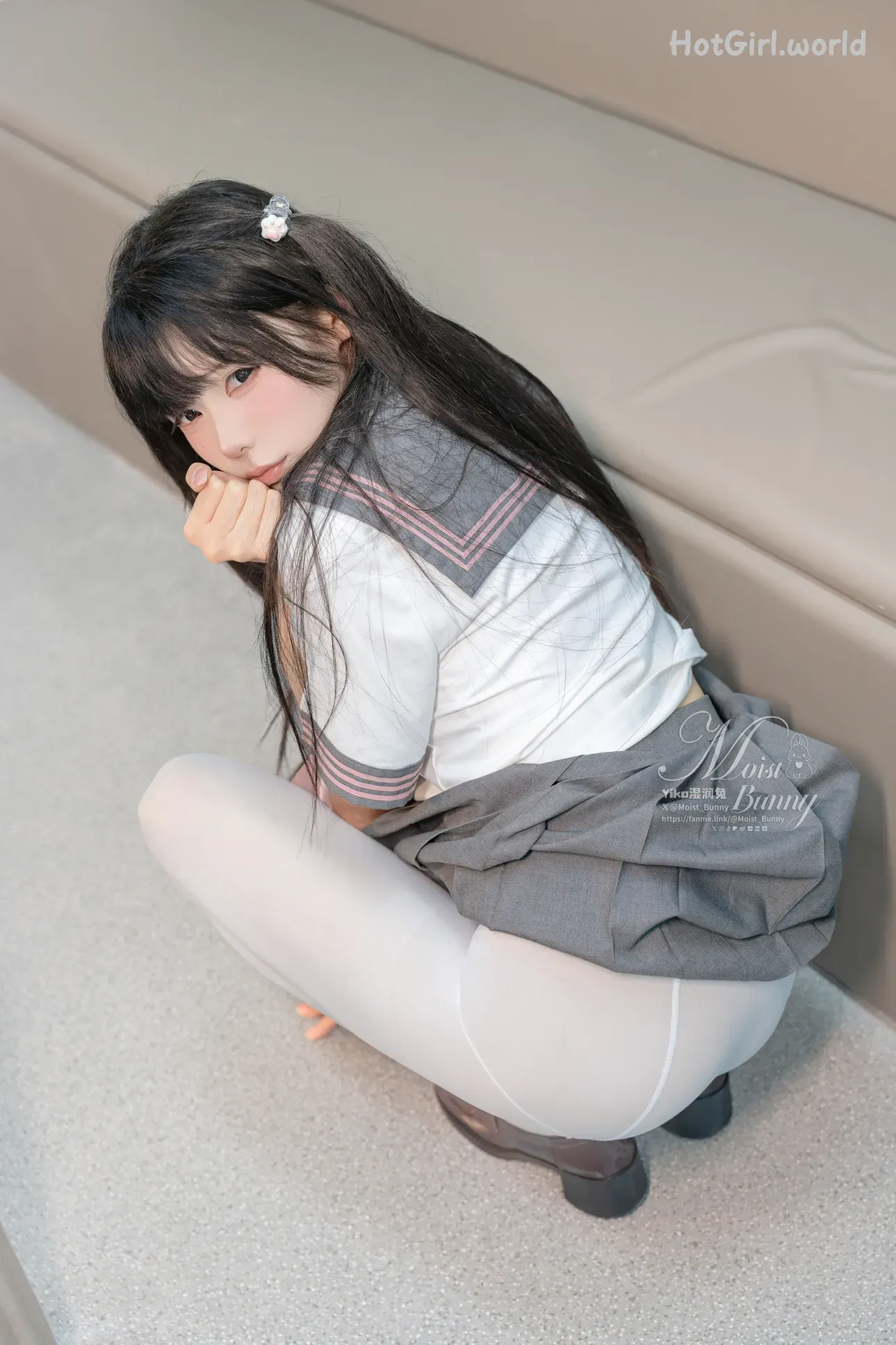 Coser-黏黏团子兔-12月作品-地铁萌妹-恋爱循环 第94张图