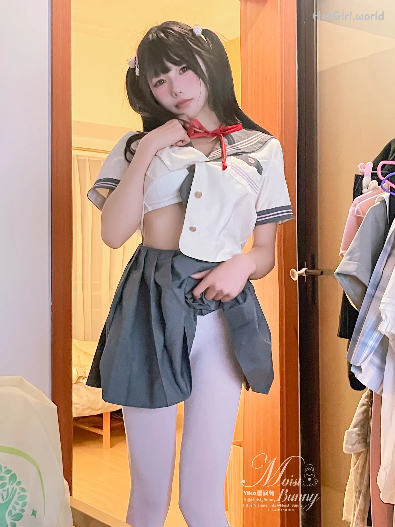 Coser-黏黏团子兔-12月作品-地铁萌妹-恋爱循环 第157张图