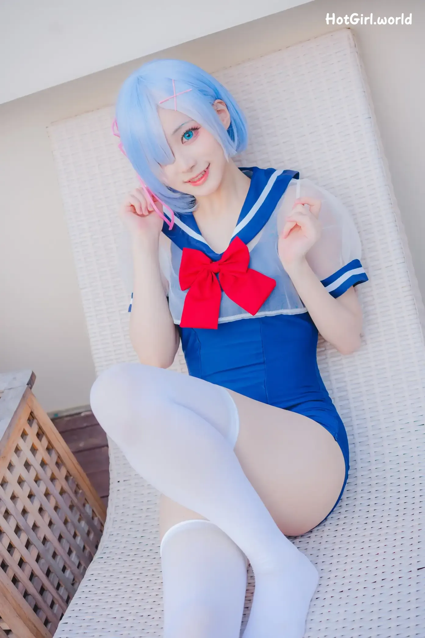 Coser-幼愛-Youmeko-蕾姆泳装 第1张图