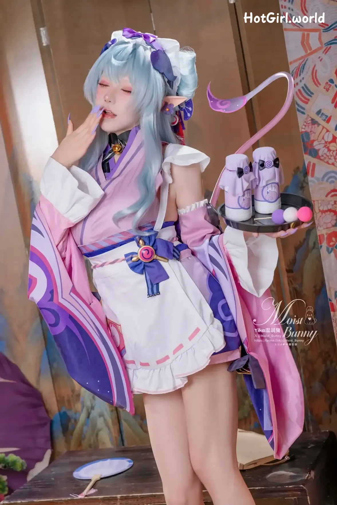 Coser-黏黏团子兔-05月作品-浮枕朝颜-梦见月瑞希-红昭愿 第50张图