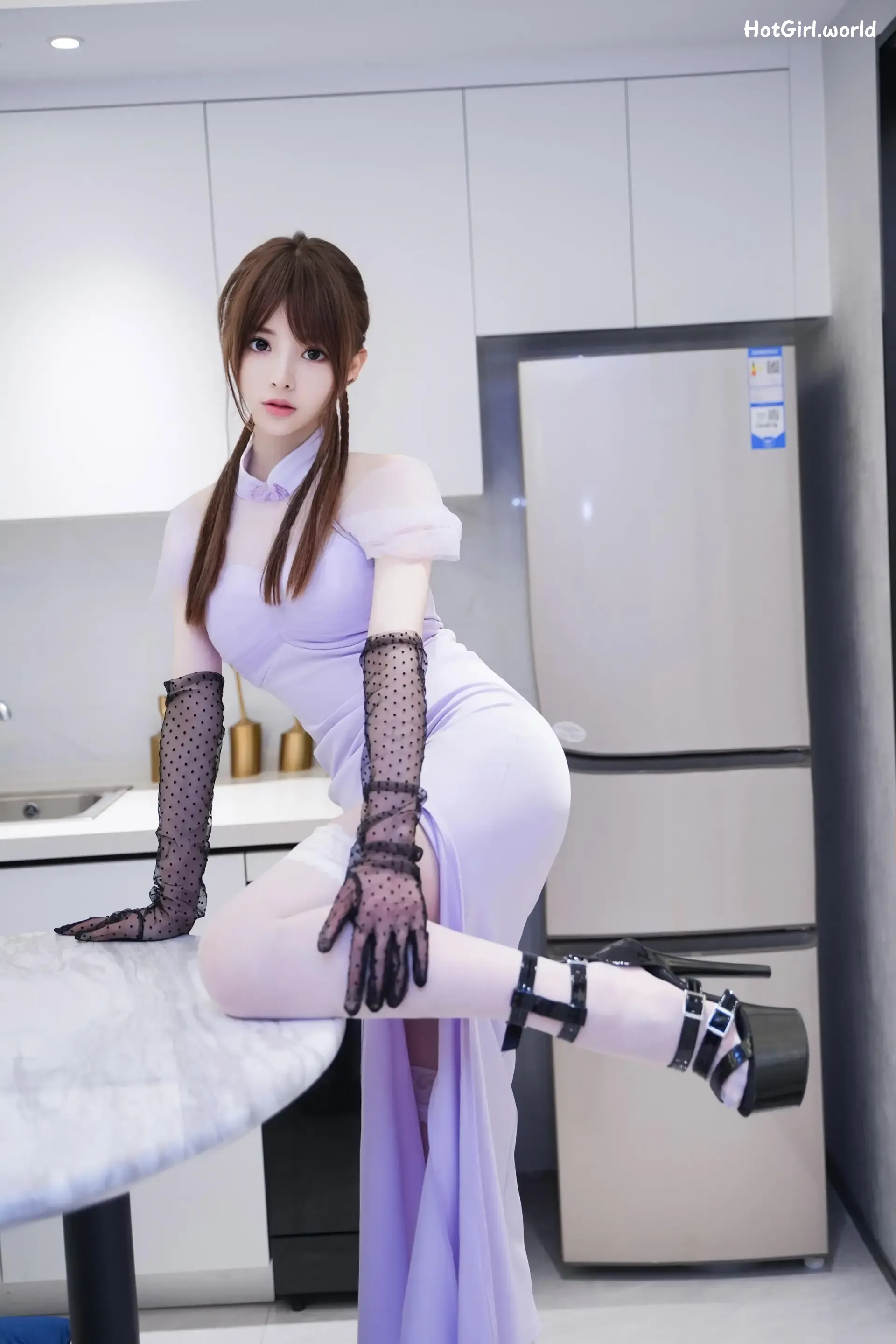 XR Uncensored-梦灵儿-R18-秀人网模特-紫裙白丝大小姐 第51张图
