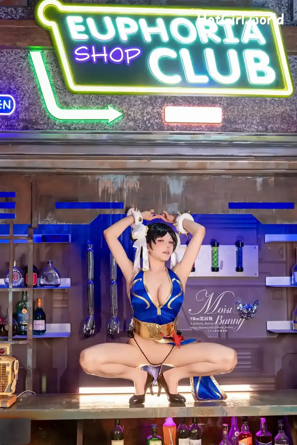 Coser-黏黏团子兔-2月作品-街霸-春丽-桃花旗袍 第29张图