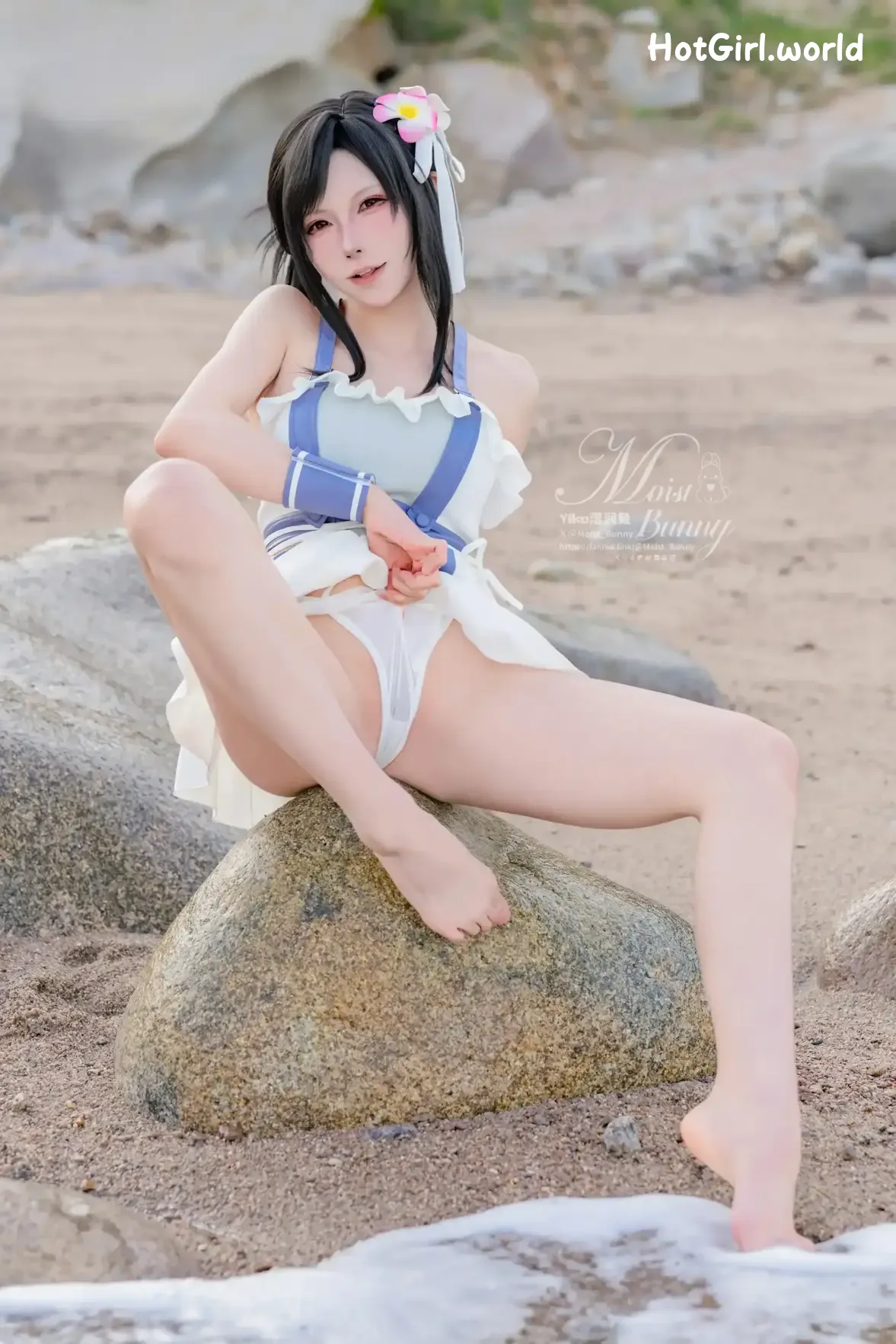 Coser-黏黏团子兔-2025泳装限定作-海边假日-蒂法 第38张图