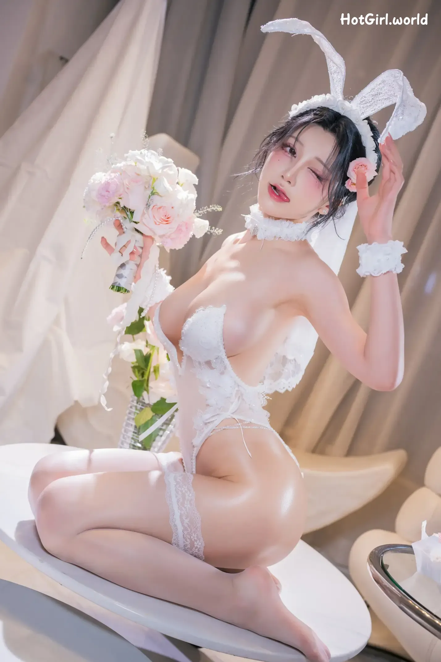 Coser-水淼-Aqua-Aqua-Birthday-Bunny-生日婚纱兔女郎 第46张图