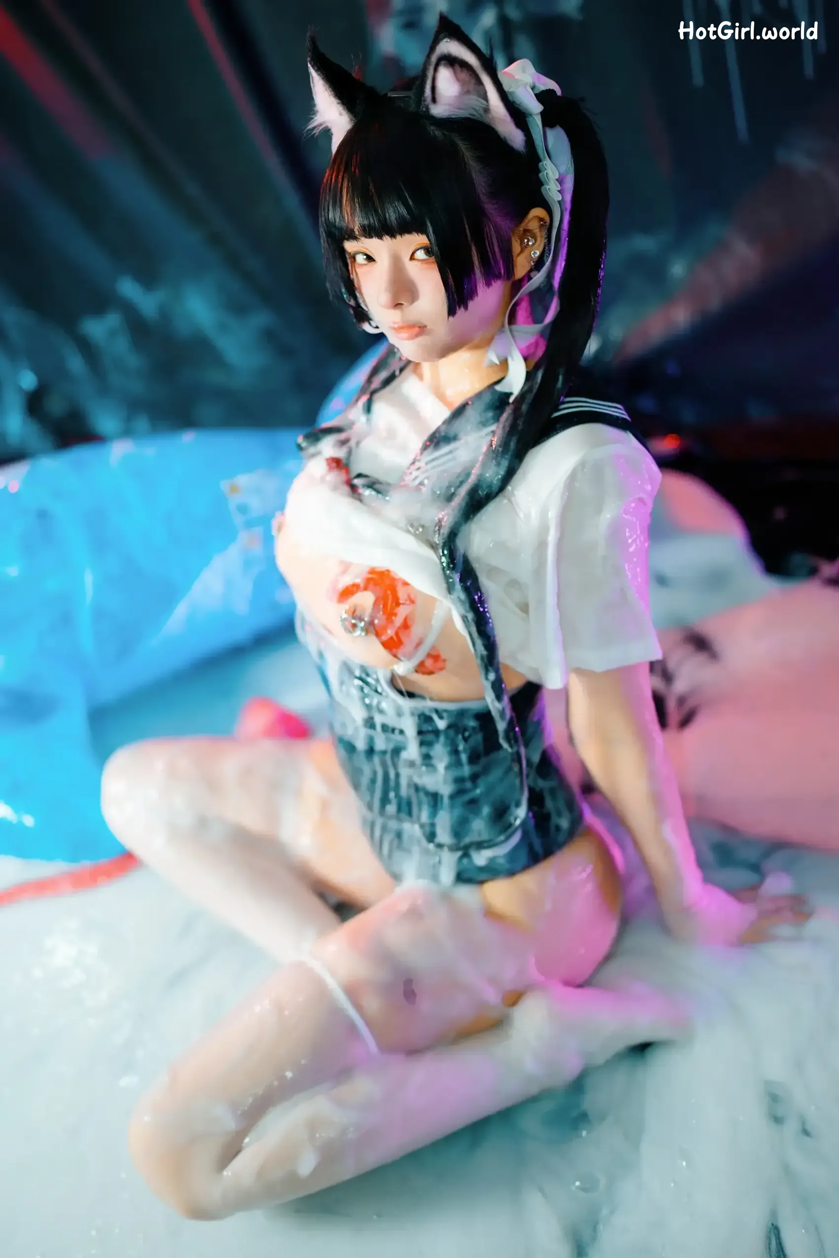 Coser-落落-Raku-邋遢小猫-Messy-Kitty 第7张图