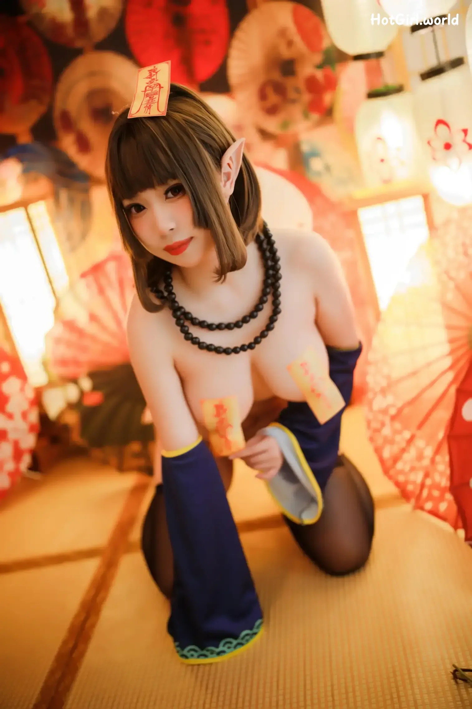 Coser-胡桃猫-Kurumineko-&-十万珍吱伏特-巫女&僵尸 第2张图