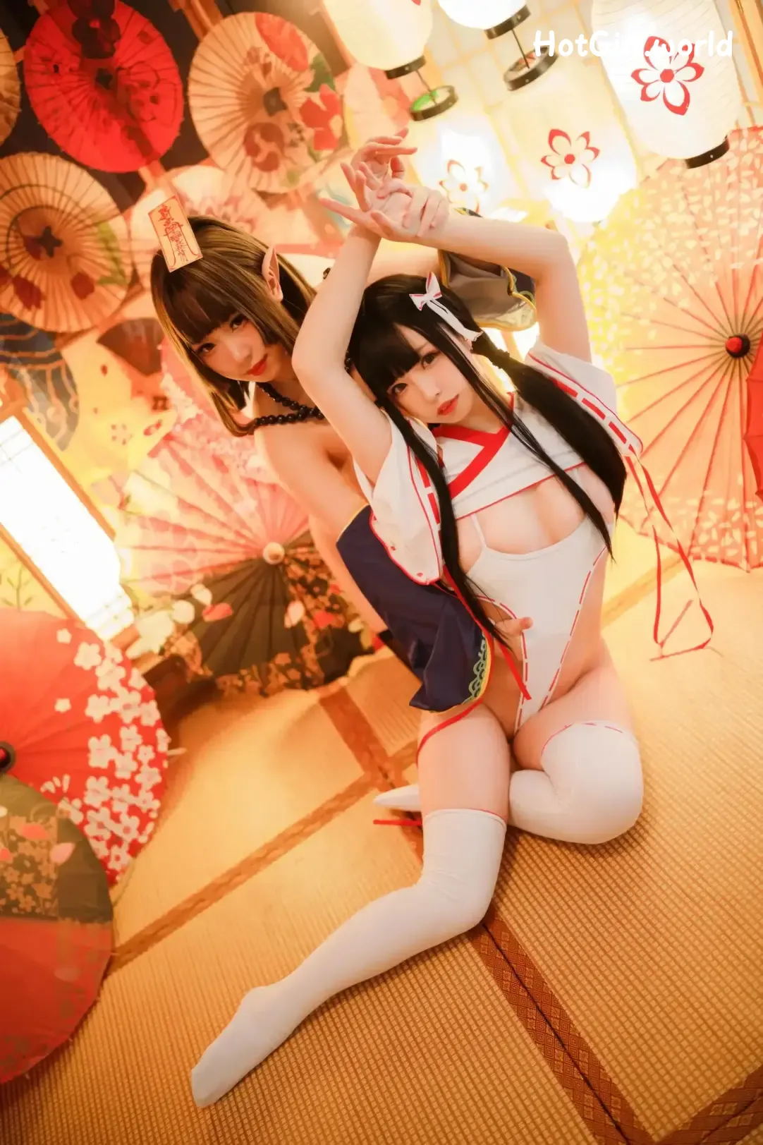 Coser-胡桃猫-Kurumineko-&-十万珍吱伏特-巫女&僵尸 第44张图