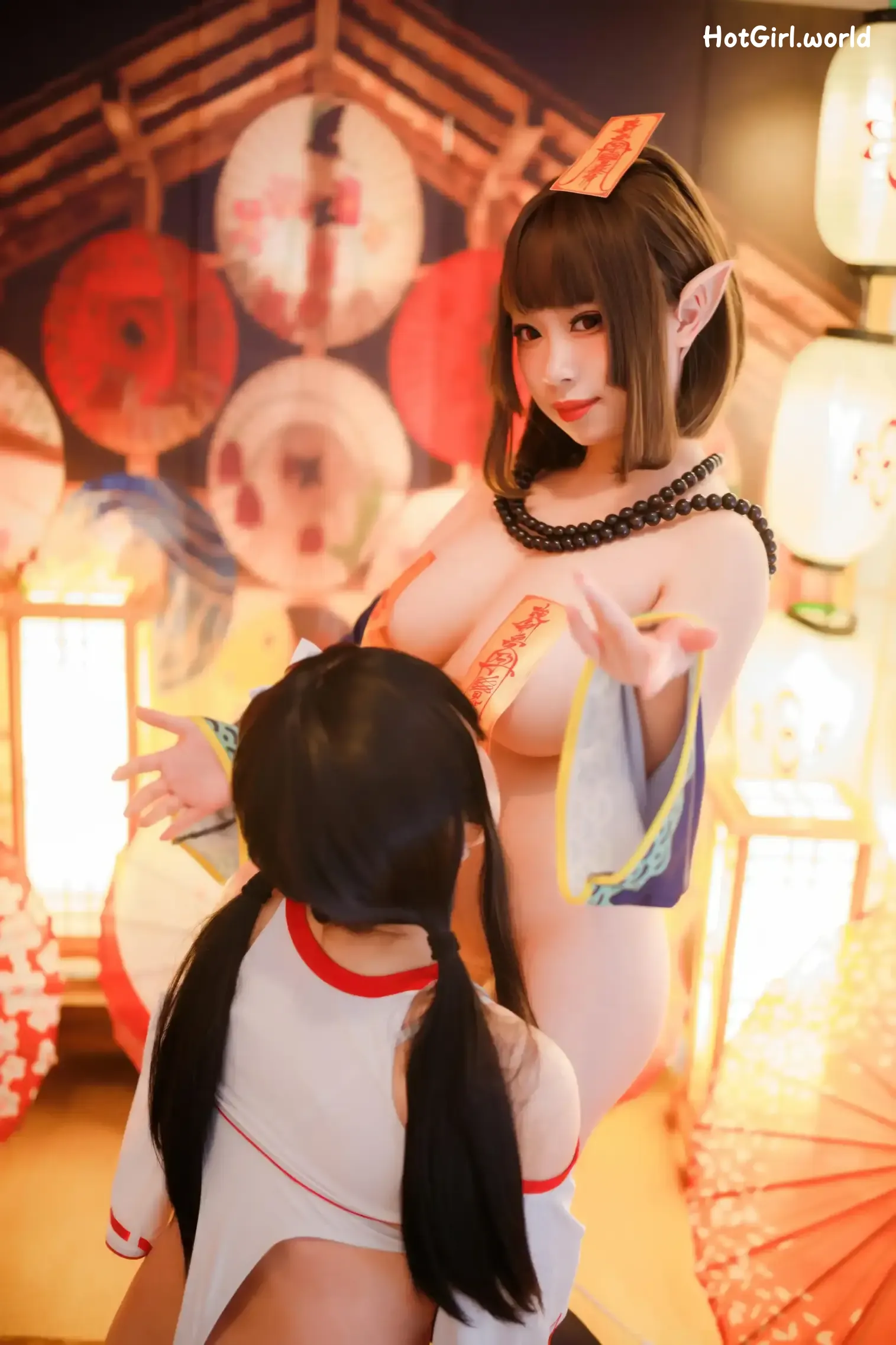 Coser-胡桃猫-Kurumineko-&-十万珍吱伏特-巫女&僵尸 第88张图