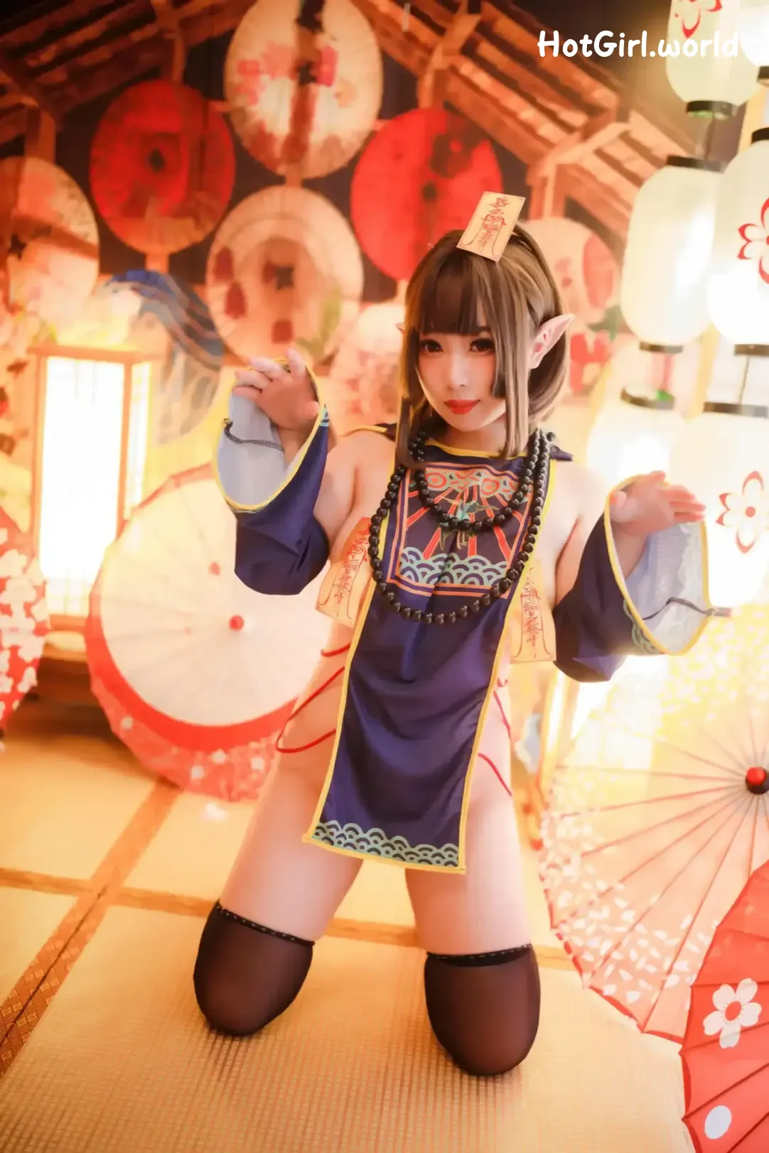 Coser-胡桃猫-Kurumineko-&-十万珍吱伏特-巫女&僵尸 第107张图